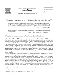 Memory, Imagination, and the Cognitive Value of the Artsq