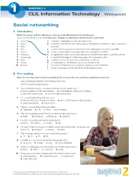 Social Networking CLIL Information Technology Webquest
