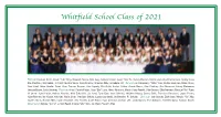 Whitfield School Class of 2021