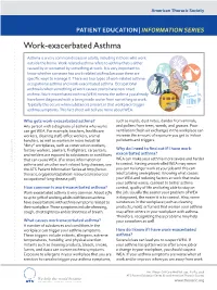 Work-Exacerbated Asthma