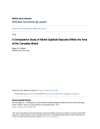 A Comparative Study of Nickel Sulphide Deposits Within the Area of the Canadian Shield