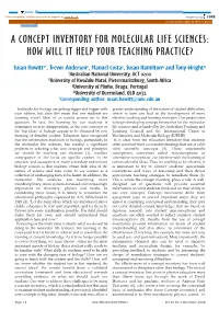 A Concept Inventory for Molecular Life Sciences: How Will It Help Your Teaching Practice?