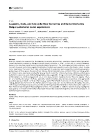 Assassins, Gods, and Androids: How Narratives and Game Mechanics Shape Eudaimonic Game Experiences