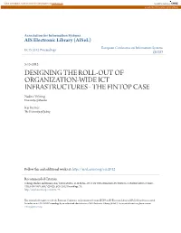 DESIGNING the ROLL-OUT of ORGANIZATION-WIDE ICT INFRASTRUCTURES - the FINTOP CASE Nadine Vehring University of Münster