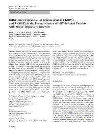 Differential Expression of Immunophilins FKBP51 and FKBP52 in the Frontal Cortex of HIV-Infected Patients with Major Depressive Disorder
