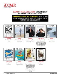 Enhance Reader Receptiveness by Placing Your Message in Or Around One of These Targeted Environments ZOOMER's REGULAR SECTIONS