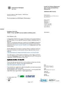 In Cooperation with Proficiency Test 8/18 TW S6 – X-Ray- and MRT-Contrast Media in Drinking Water Dear Madam Or Sir, In