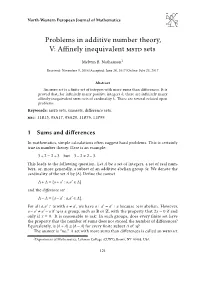 Problems in Additive Number Theory, V: Aﬃnely Inequivalent Mstd Sets