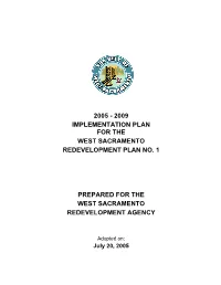2009 Implementation Plan for the West Sacramento Redevelopment Plan No