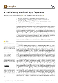 Accessible Battery Model with Aging Dependency