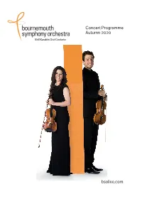 Bsolive.Com Concert Programme Autumn 2020