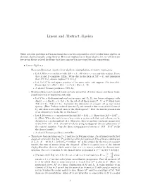 Linear and Abstract Algebra