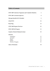 Table of Contents