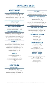 Wine/Beer Menu