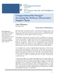 Compromised by Design? Securing the Defense Electronics Supply Chain