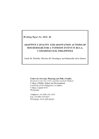 Figure 5. Reason for Adopting Certain Option, Bula, Camarines Sur: 2011