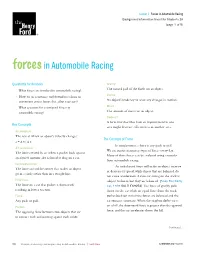 Forces in Automobile Racing Background Information Sheet for Students 2A (Page 1 of 5)