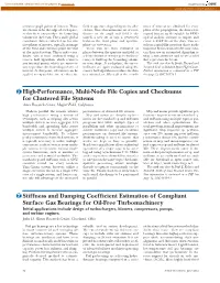 High-Performance, Multi-Node File Copies and Checksums for Clustered File Systems Stiffness and Damping Coefficient Estimation O