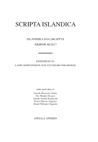 Reflections on the Creation of Snorri Sturluson's Prose Edda. Scripta Islandica 68/2017