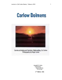 County Carlow Published by the OPW Was Our Main Reference Source