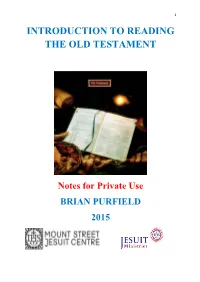 Introduction to Reading the Old Testament