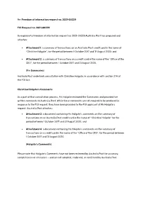 Re: Freedom of Information Request No