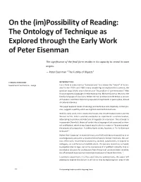 The Ontology of Technique As Explored Through the Early Work of Peter Eisenman