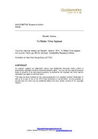 To Make Time Ppear