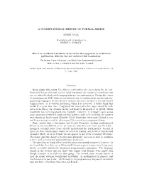 A COMBINATORIAL THEORY of FORMAL SERIES Preface in His
