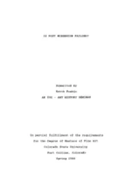IS POST MODERNISM FAILING? Submitted By
