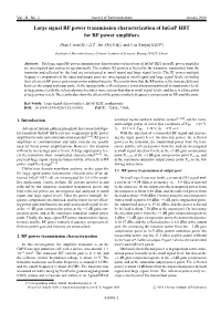 Large Signal RF Power Transmission Characterization of Ingap HBT for RF Power Amplifiers