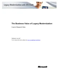 The Business Value of Legacy Modernization