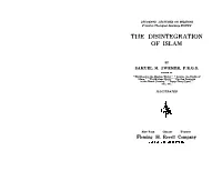 The Disintegration of Islam