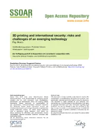 3D Printing and International Security, PRIF Report No