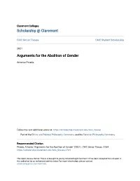 Arguments for the Abolition of Gender