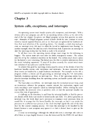 Chapter 3 System Calls, Exceptions, and Interrupts