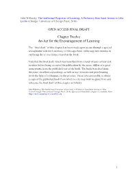 Chapter Twelve an Act for the Encouragement of Learning