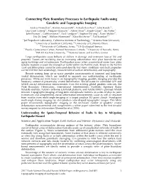 Connecting Plate Boundary Processes to Earthquake Faults