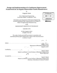 Design and Implementation of a Continuous Improvement