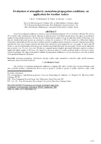 Evaluation of Atmospheric Anomalous Propagation Conditions: an Application for Weather Radars