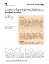 JOURNAL of NEMATOLOGY First Report on Molecular Identification Of