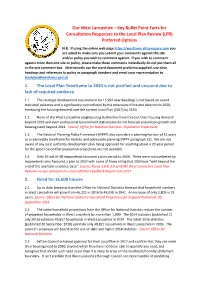 Key Bullet Point Facts for Consultation Responses to the Local Plan Review (LPR) Preferred Options