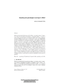 Sampling and Genealogical Coverage in WALS