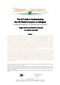 The EU's Role in Implementing the UN Global Compact on Refugees