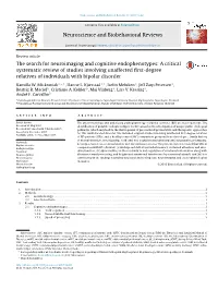 The Search for Neuroimaging and Cognitive Endophenotypes: a Critical