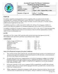 Accomack County Fire Rescue Commission Standard Operating Guidelines