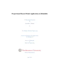 Proportional Hazard Model Applications in Reliability