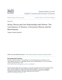 String Theory and Our Relationship with Nature: the Convergence of Science, Curriculum Theory, and the Environment