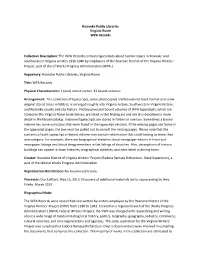 The WPA Records Contains Typescripts About Historic T