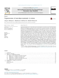 Trypanosomes of Australian Mammals: a Review ⇑ Craig K